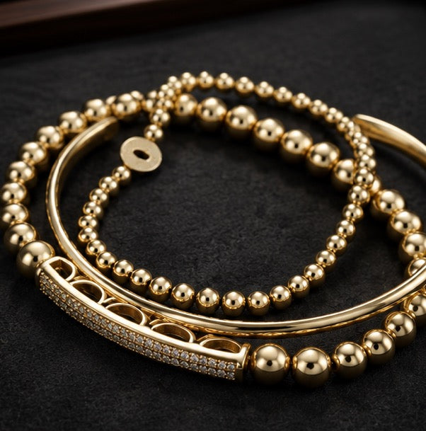 Ross-Simons Gold Bracelet Stack — 3-Piece Set, 18k Gold Plated