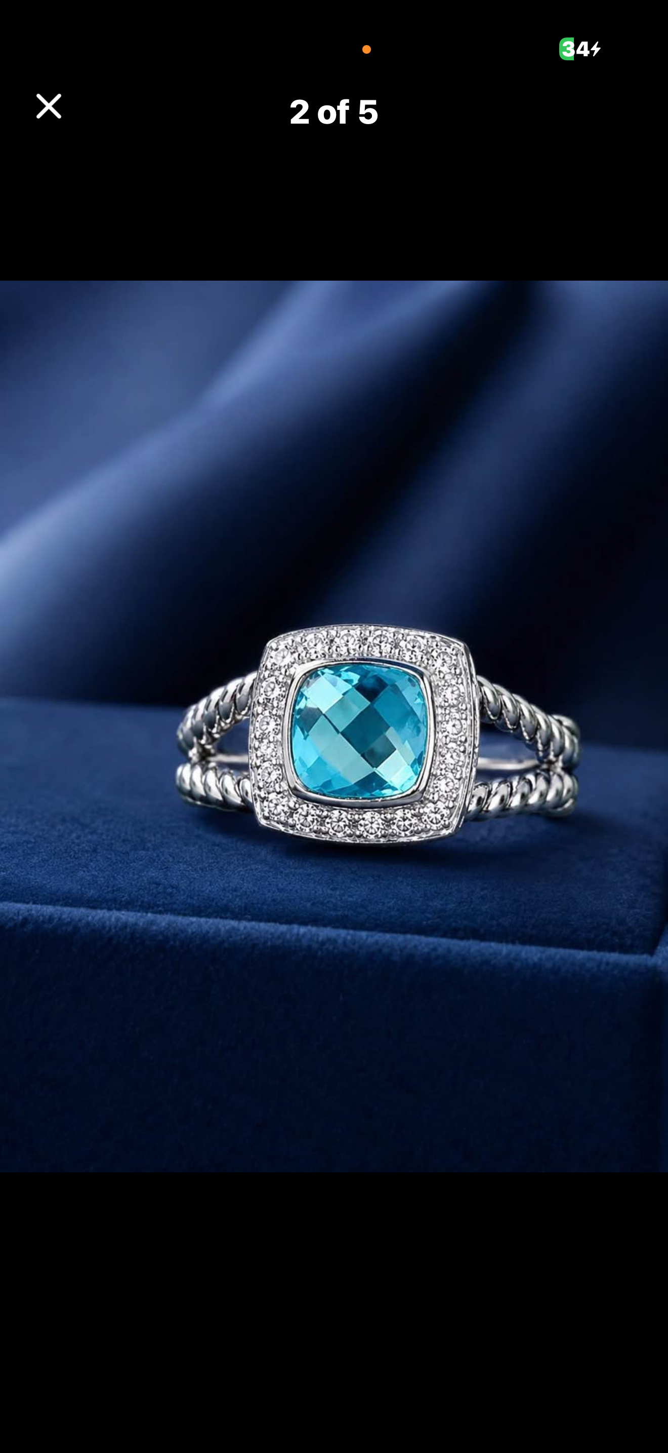 David Yurman Petite Albion Ring — Blue Topaz & Diamonds, Size 7