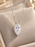 1.5 CT Marquise Lab-Grown Diamond Solitaire Drop Necklace — Platinum, 18 Inch (Close-up)