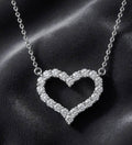 1 CTW diamond open heart necklace in 18K white gold, close-up