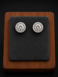 Pavé Infinity-Style Stud Earrings — Sterling Silver