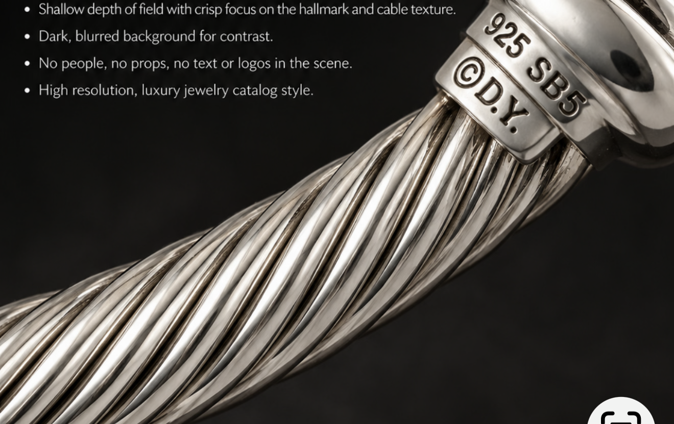 David Yurman X Classic Cable Station Bracelet – Sterling Silver & Yellow Gold sz med-large