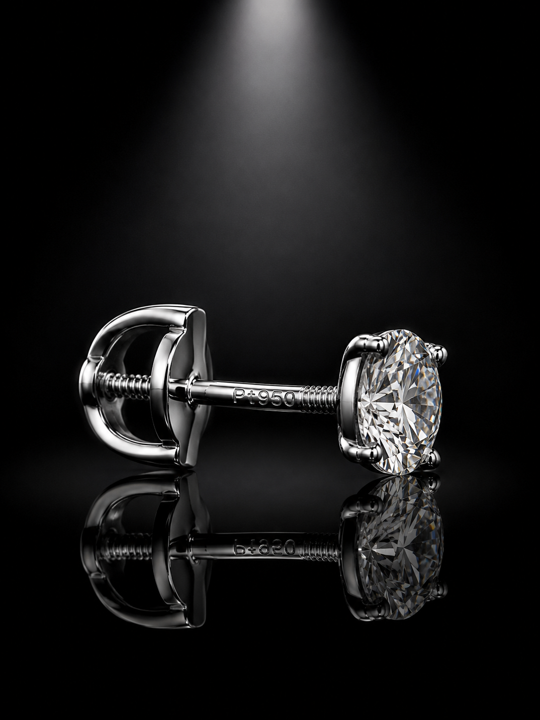 Round Moissanite Stud Earrings — 4 CTW, Platinum