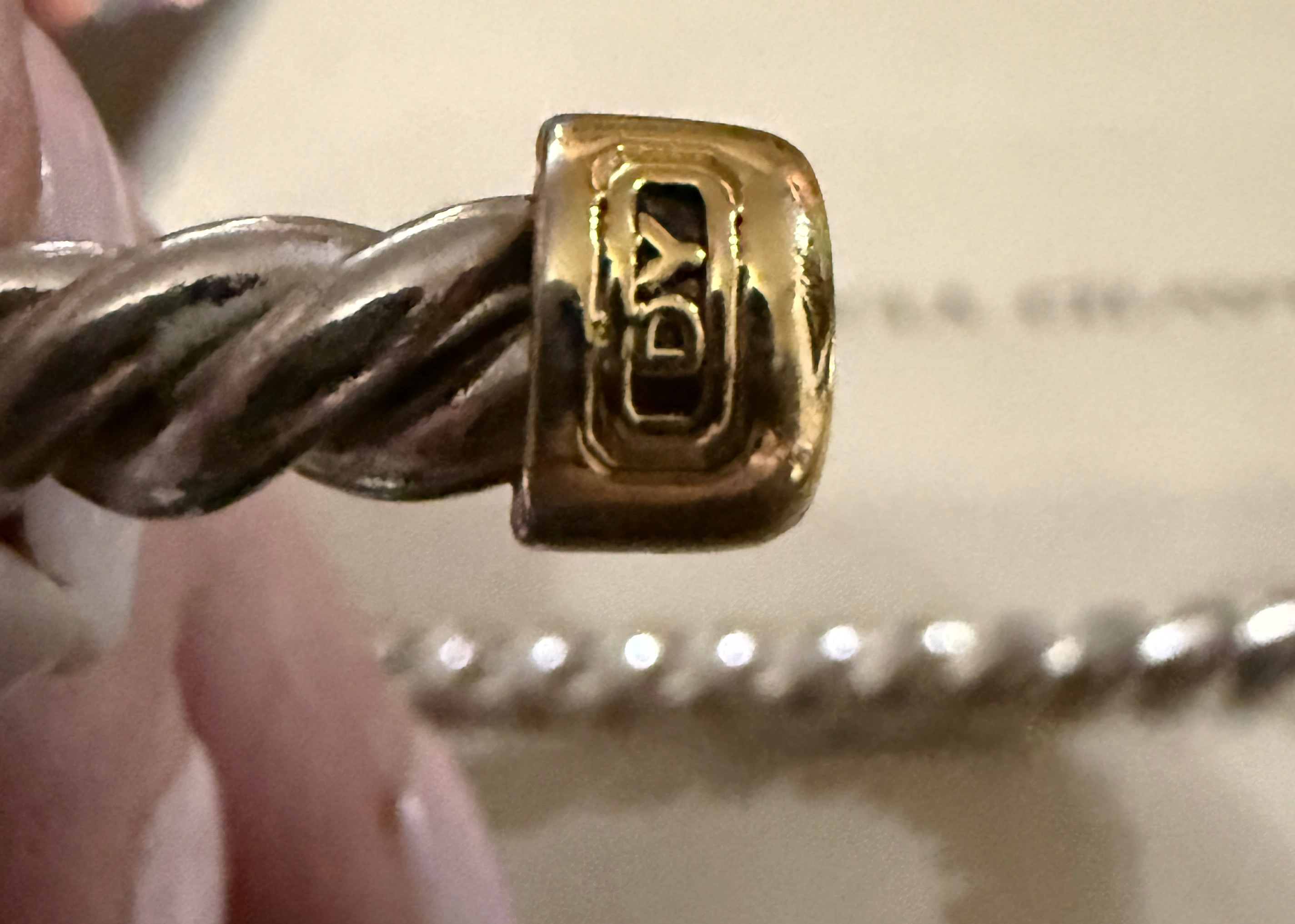 David Yurman Cable Cuff Bracelet — Sterling Silver & 18K Gold, 6mm, Men's