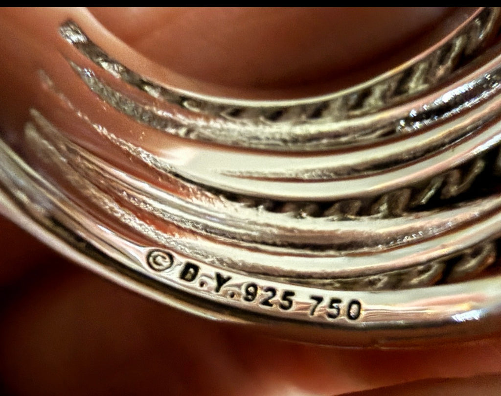 David Yurman Sterling Silver & 18K Gold Multi-Row Ring – Sizes 6 & 7