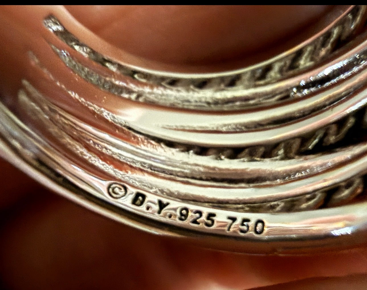 David Yurman Sterling Silver & 18K Gold Multi-Row Ring – Sizes 6 & 7