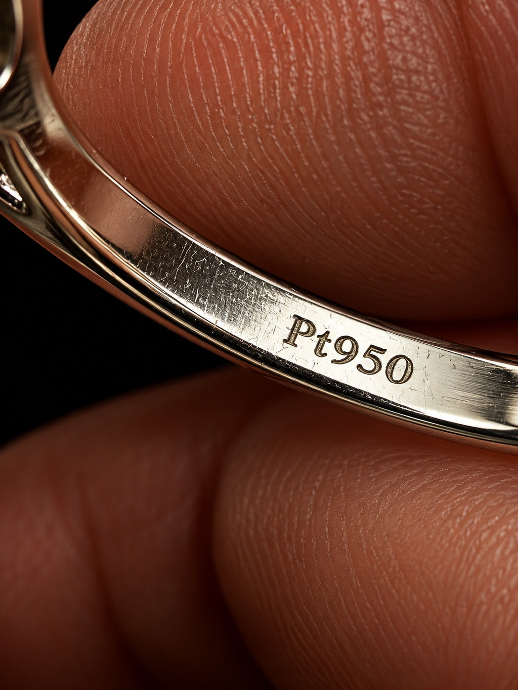 3 Carat Round Lab-Grown Diamond Cathedral Solitaire Ring in Pt950 Platinum Size 7 - Pt950 Hallmark Stamp
