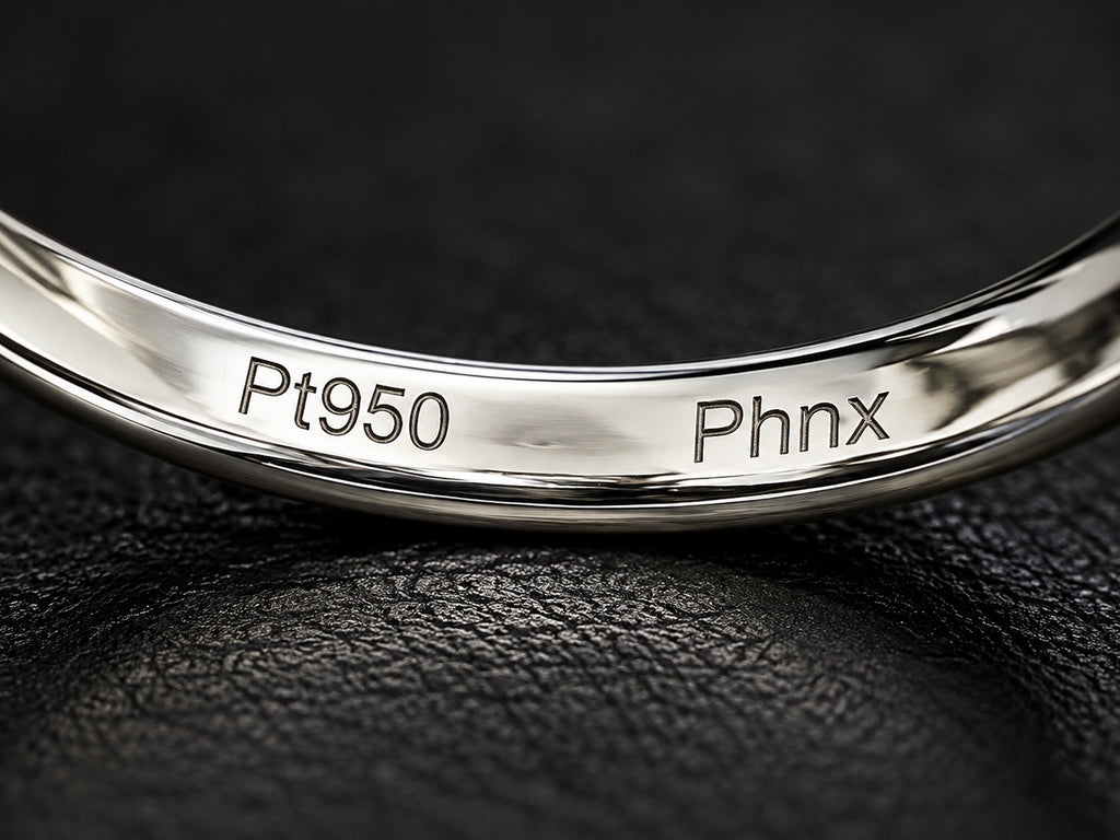 Pt950 and Phnx stamps inside the platinum band