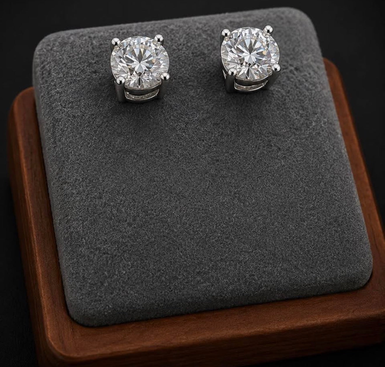 House of PHNX 4 CTW Lab-Grown Diamond Stud Earrings — Platinum, Screw Back