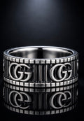 Gucci GG Marmont Band Ring — Aged Sterling Silver, Size 7