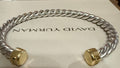 David Yurman Cable Cuff Bracelet — Sterling Silver & 18K Gold, 6mm, Men's