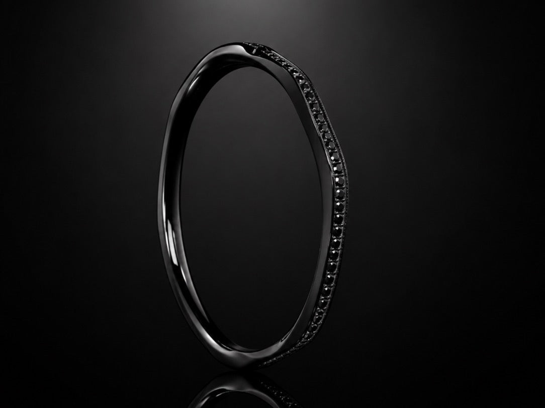 Moissanite Closed Cuff Bracelet — Sterling Silver
