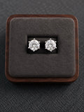 6 CTW lab-grown diamond solitaire stud earrings platinum front view