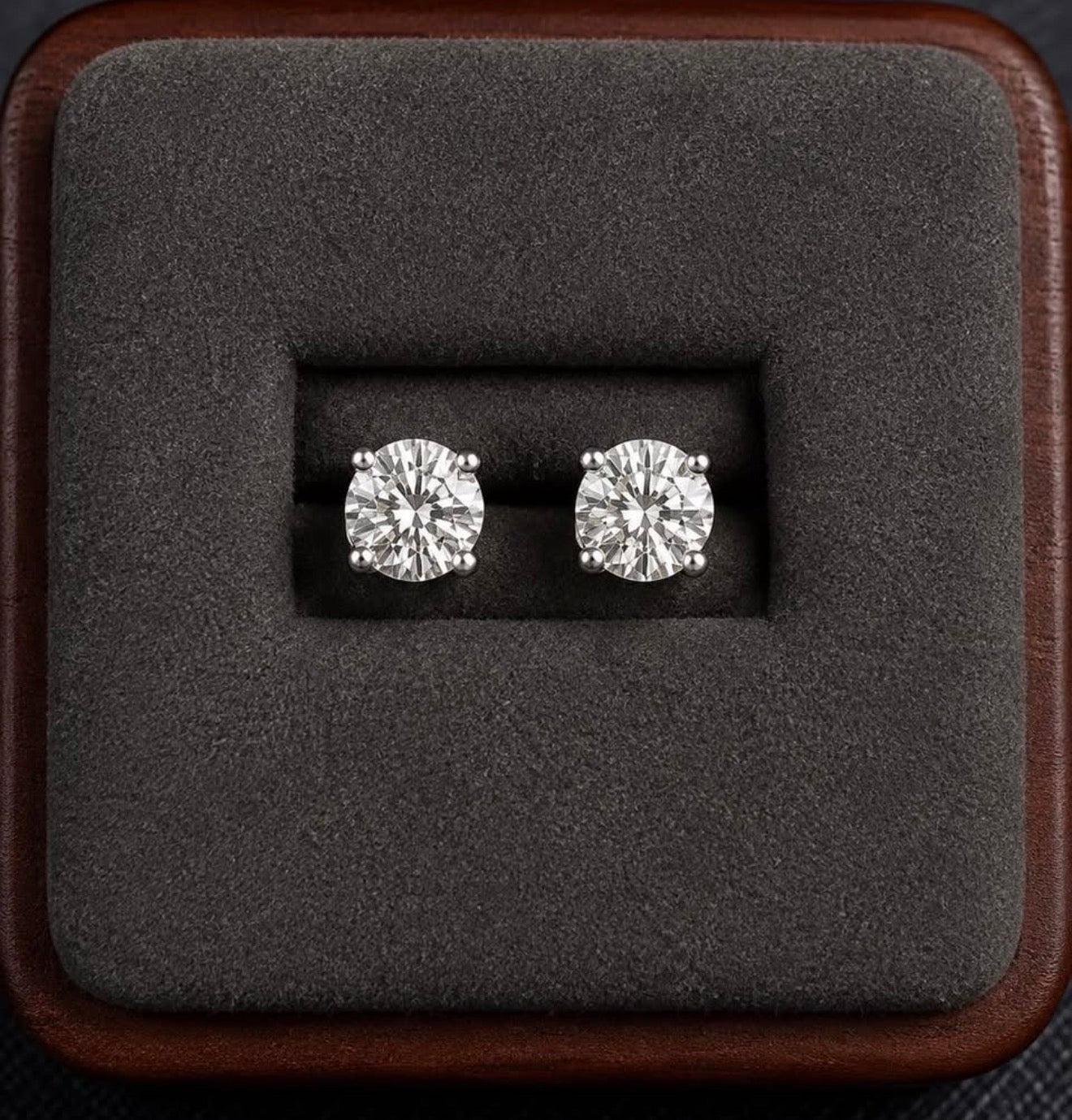 House of PHNX 4 CTW Lab-Grown Diamond Stud Earrings — Platinum, Screw Back