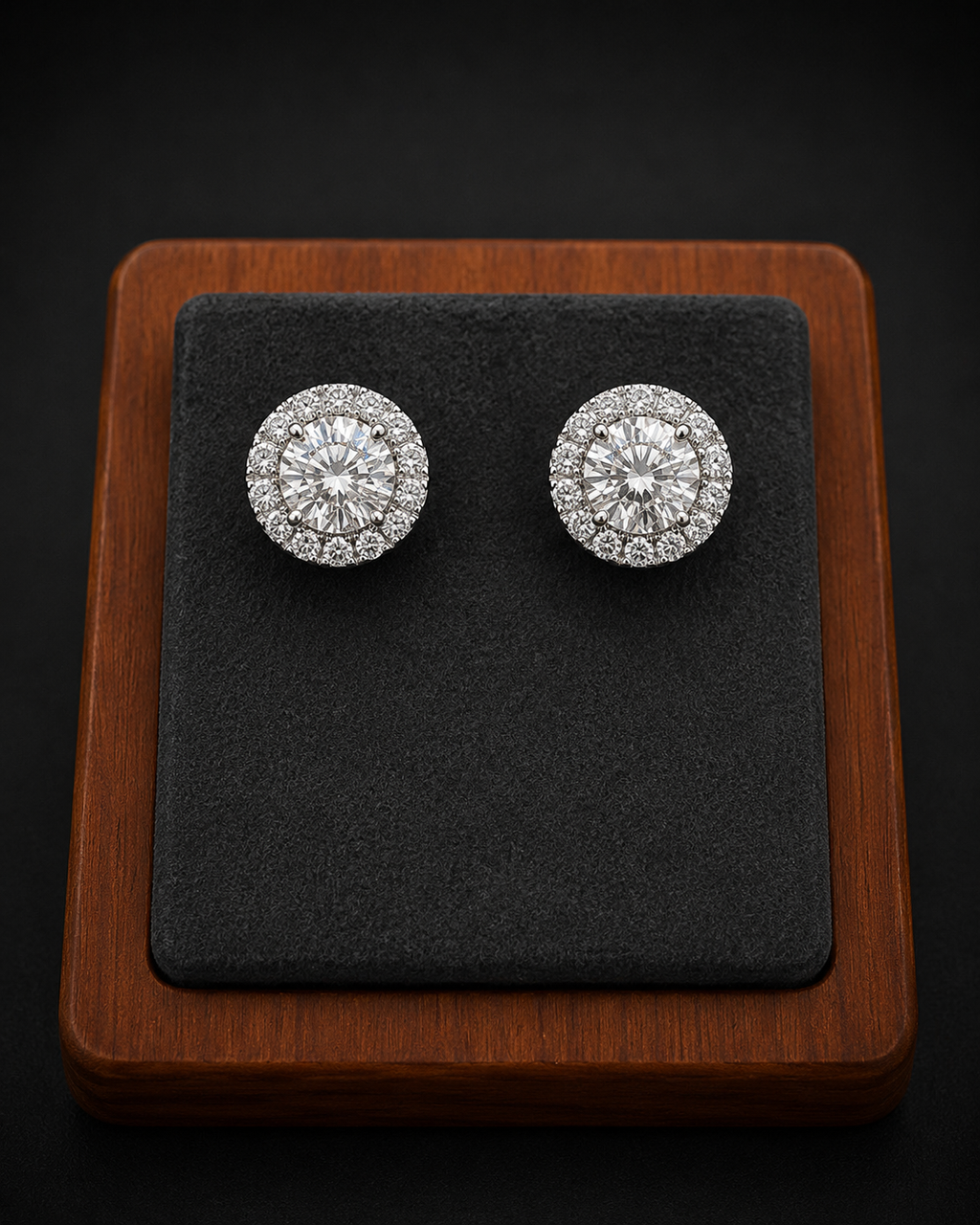 Pavé Infinity-Style Stud Earrings — Sterling Silver