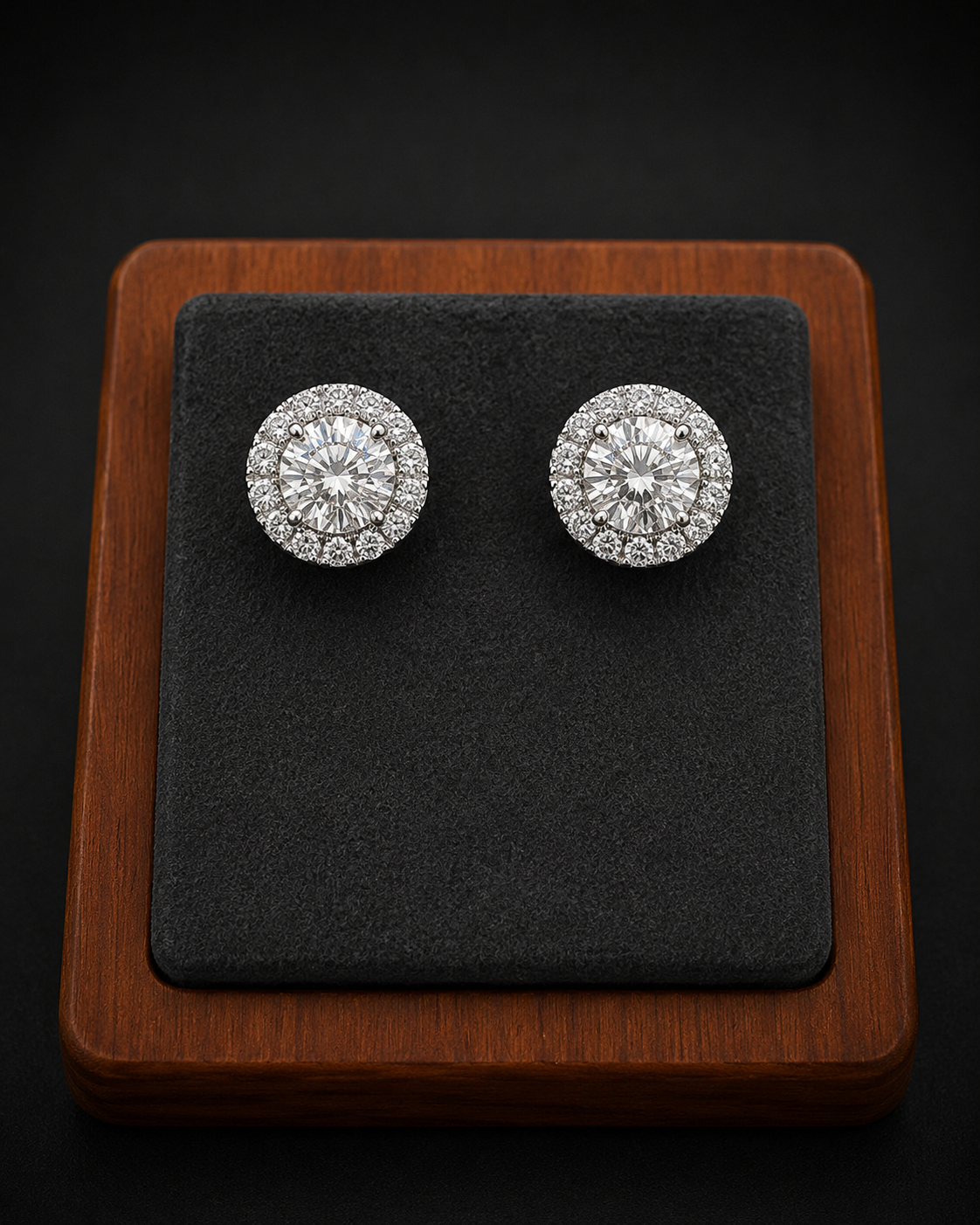 Pavé Infinity-Style Stud Earrings — Sterling Silver