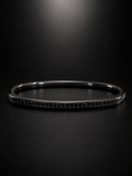 Black Moissanite Bangle in Black Rhodium