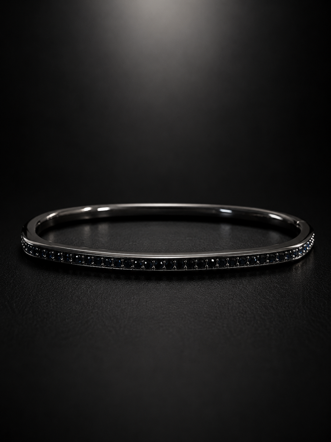 Black Moissanite Bangle in Black Rhodium