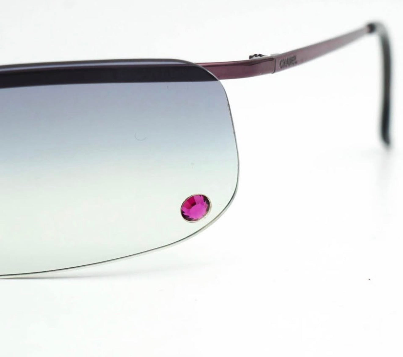 Chanel 4043 Rimless Mono-Lens Sunglasses, Plum — Vintage Y2K