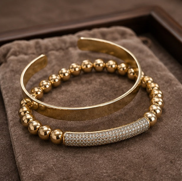 Ross-Simons Gold Bracelet Stack — 3-Piece Set, 18k Gold Plated