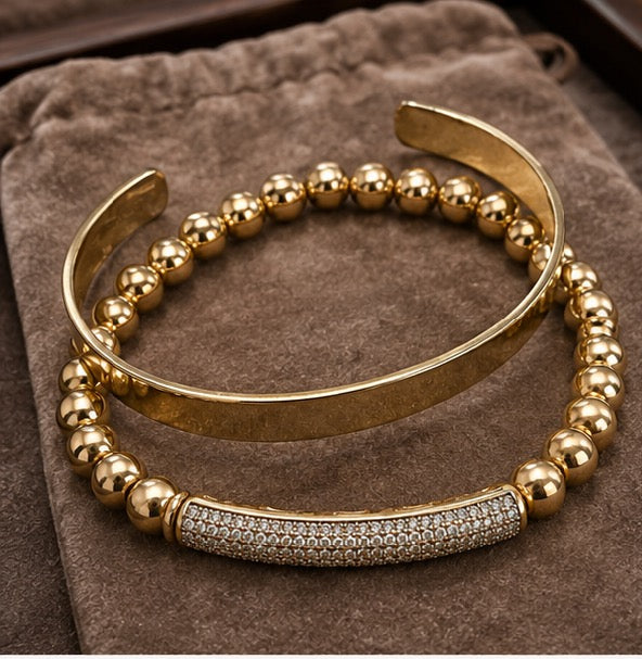Ross-Simons Gold Bracelet Stack — 3-Piece Set, 18k Gold Plated