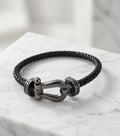 Moissanite Pavé Horseshoe Buckle Cable Bracelet