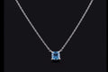 Blue Topaz Drop Necklace — Sterling Silver, 18"