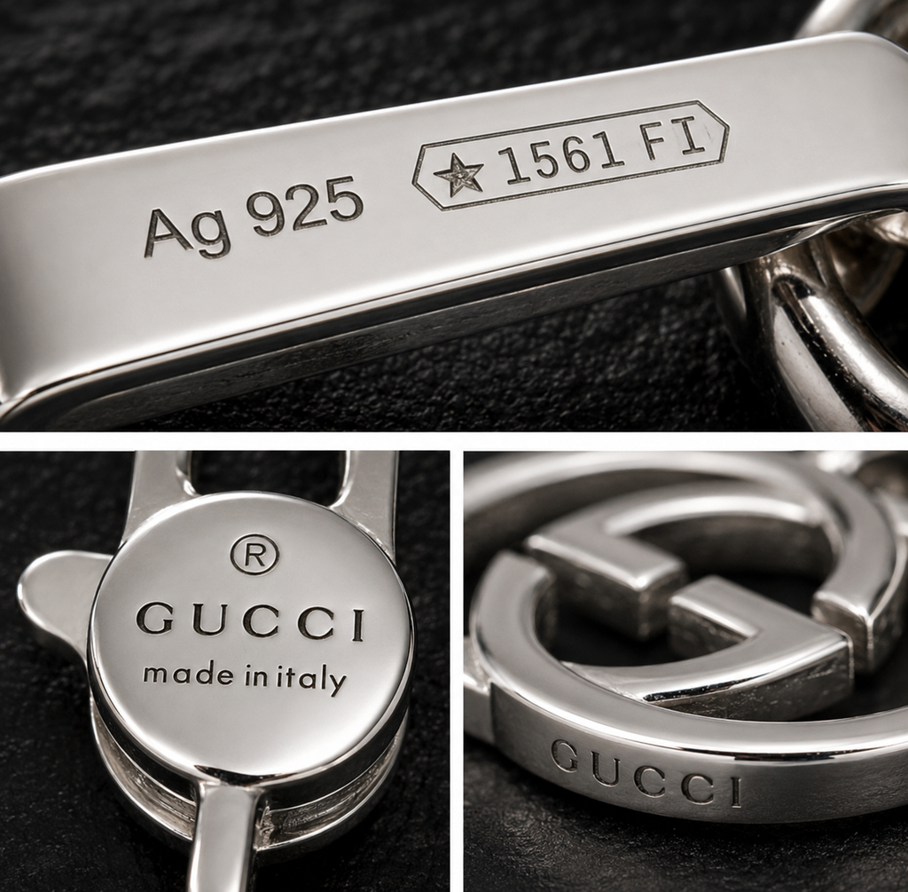 Gucci Interlocking G Pendant Necklace — Sterling Silver, 24"