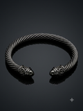 David Yurman Wheaton Cable Cuff Bracelet — Blackened Sterling Silver, 7mm