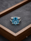 David Yurman Chatelaine Pavé Bezel Ring — Blue Topaz &amp; Diamonds, Size 7