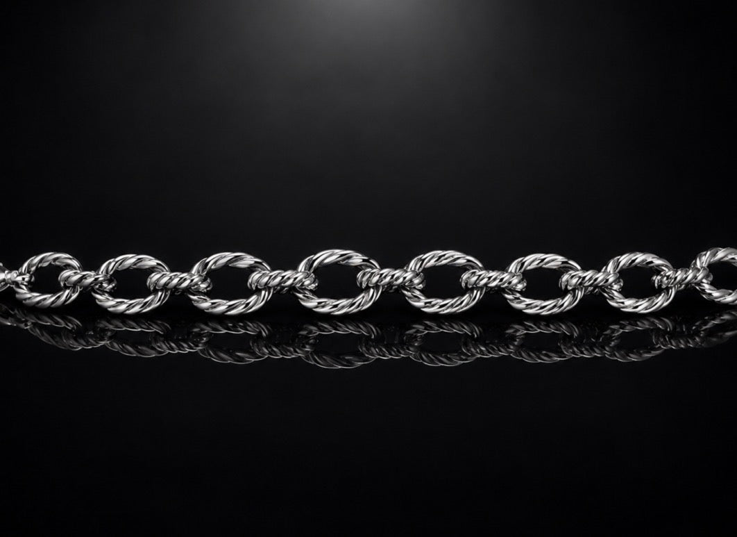 David Yurman Oval Link Chain Bracelet — Sterling Silver, 7.5"