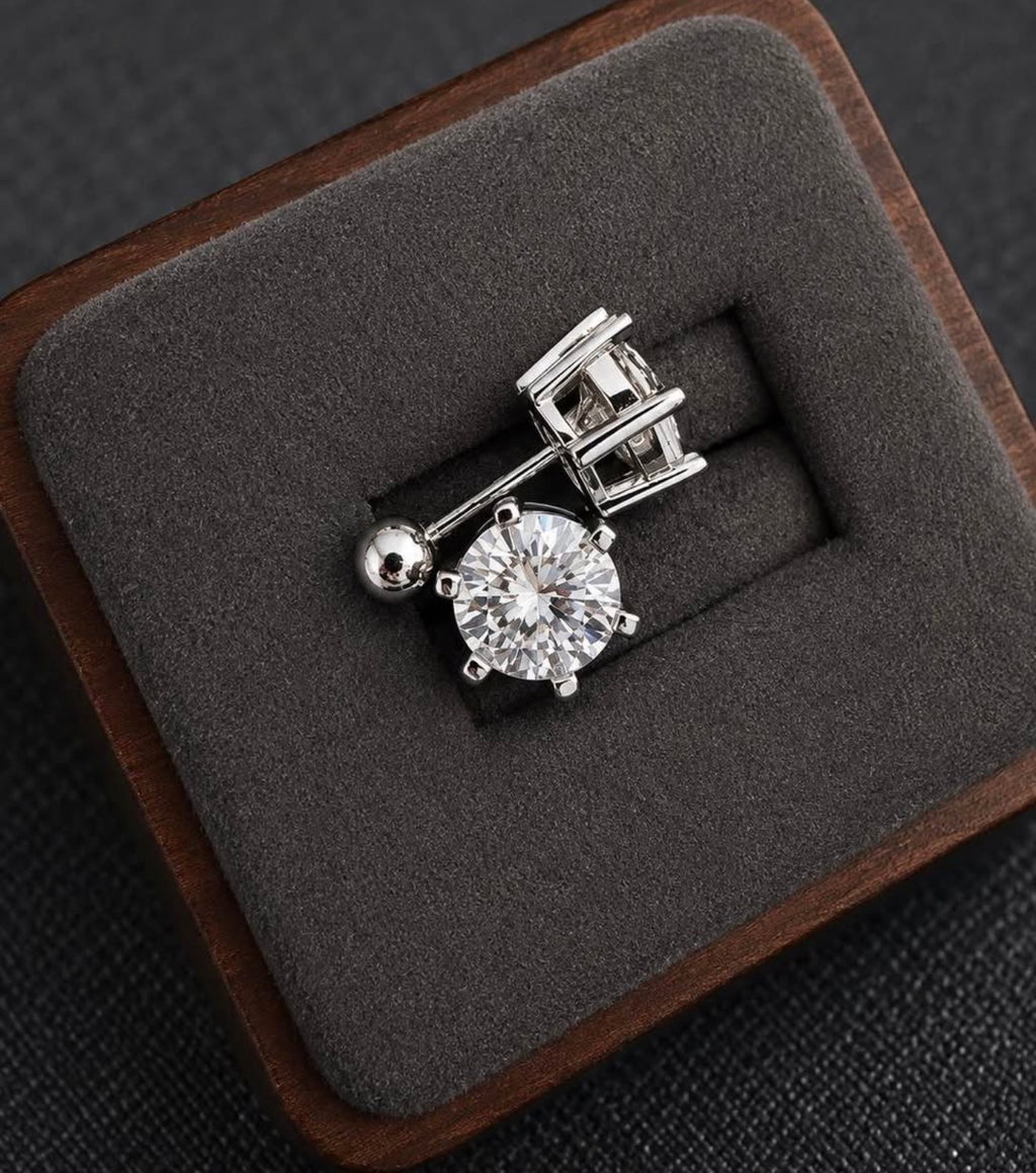 House of PHNX 4 CTW Lab-Grown Diamond Stud Earrings — Platinum, Screw Back