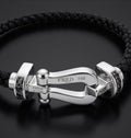 PHNX sterling silver horseshoe rope bracelet with diamond accents, 7.5 inches