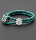 Louis Vuitton sterling silver fabric rope bracelet, medium