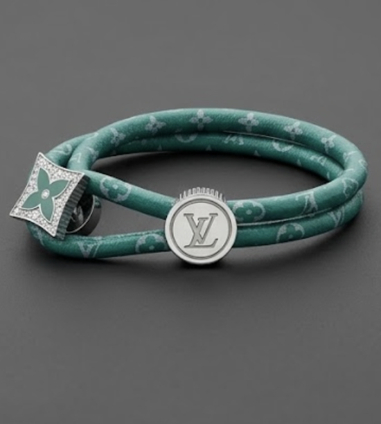 Louis Vuitton Bracelet — Sterling Silver & Fabric Rope, Medium