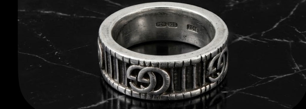 Gucci Double G sterling silver ring, size 7