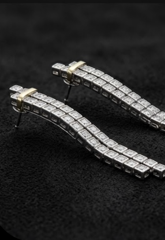 PHNX sterling silver lab-grown diamond earrings side view