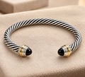 David Yurman Cable Classics 5mm cuff bracelet with black onyx and 14K gold