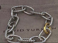 David Yurman DY Madison Chain Bracelet in Sterling Silver with 18K Yellow Gold, 11mm — Medium (7.5")