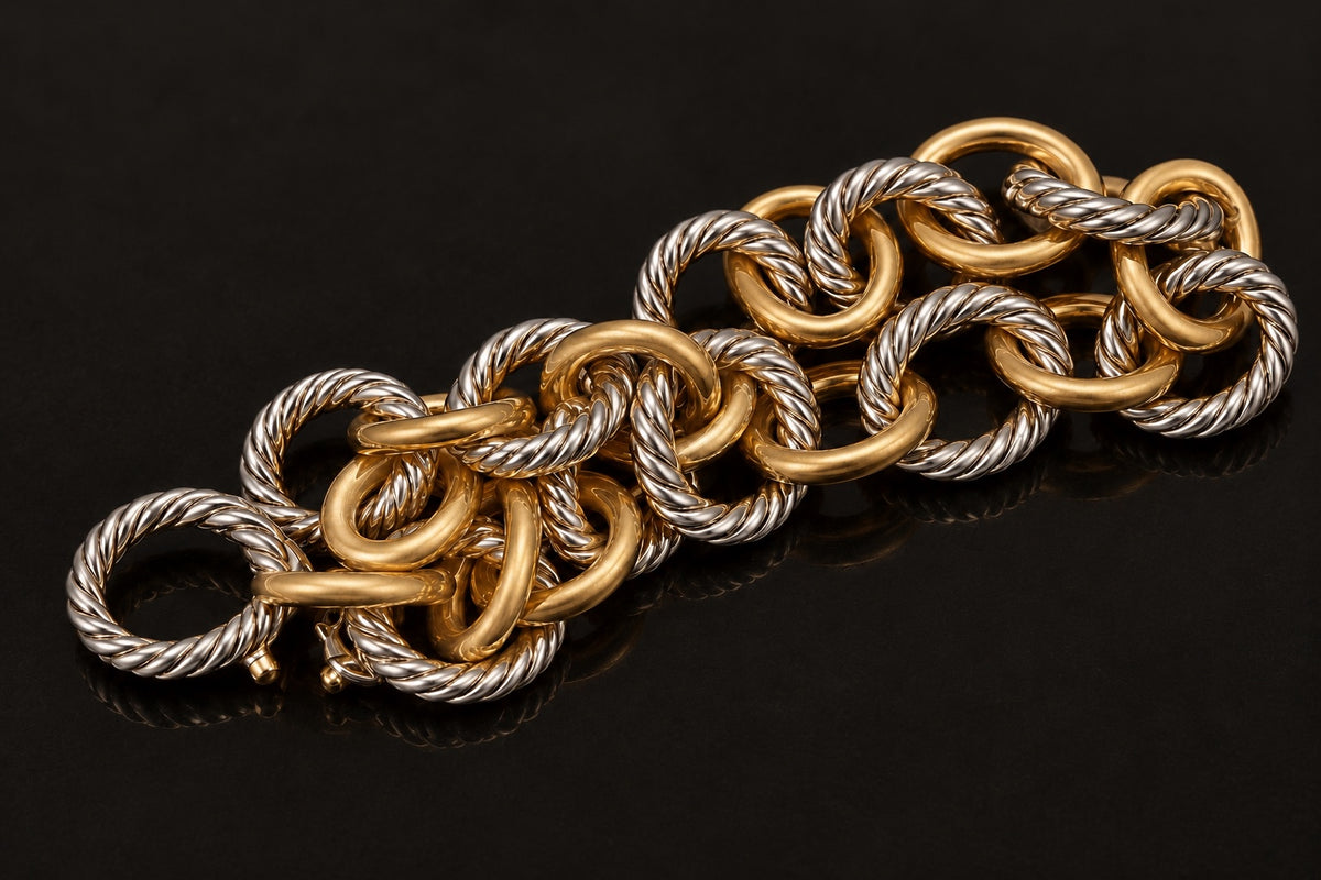 David Yurman Madison bracelet in sterling silver and 18K gold