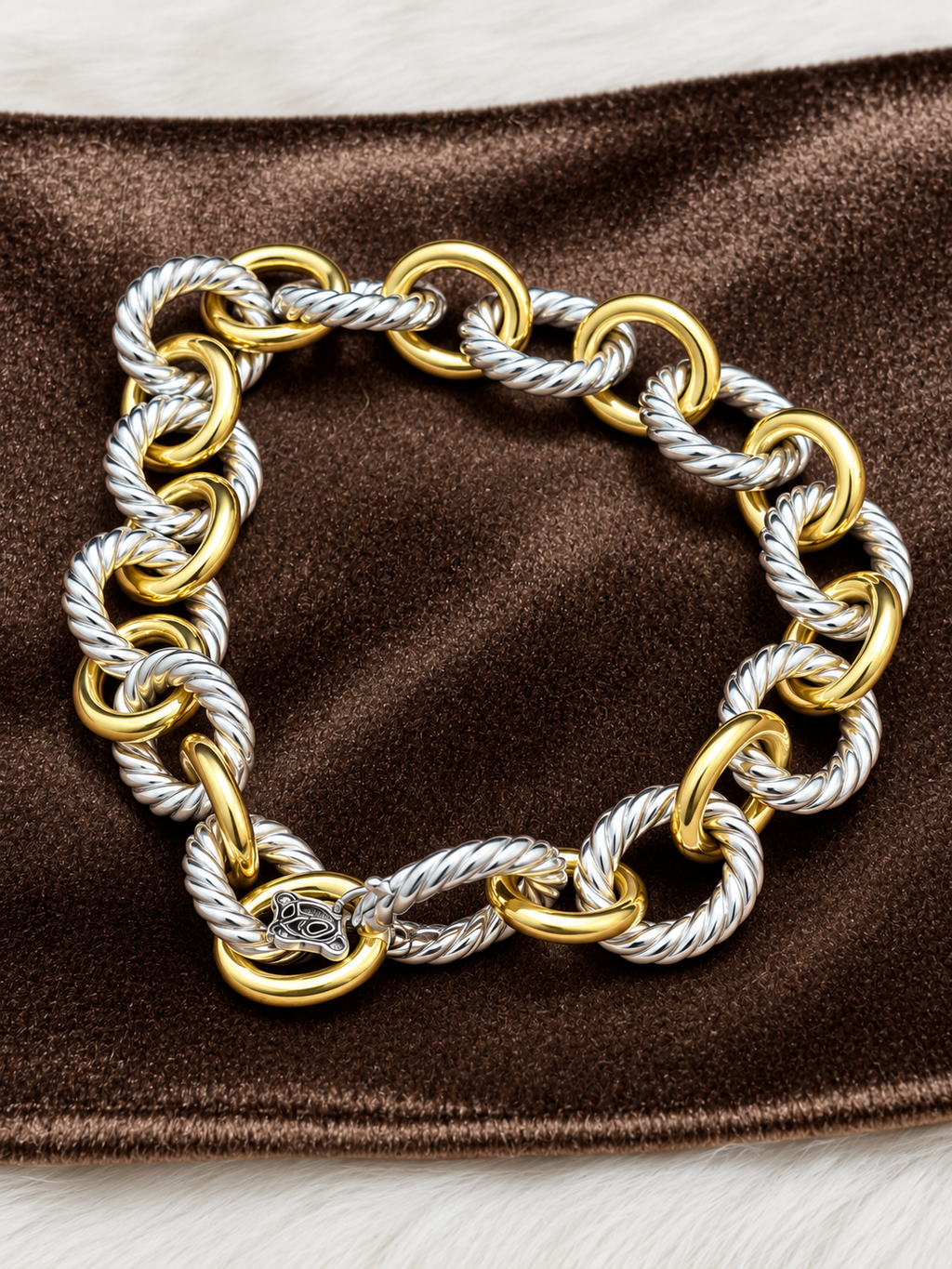David Yurman Madison two-tone sterling silver and 18K gold bracelet