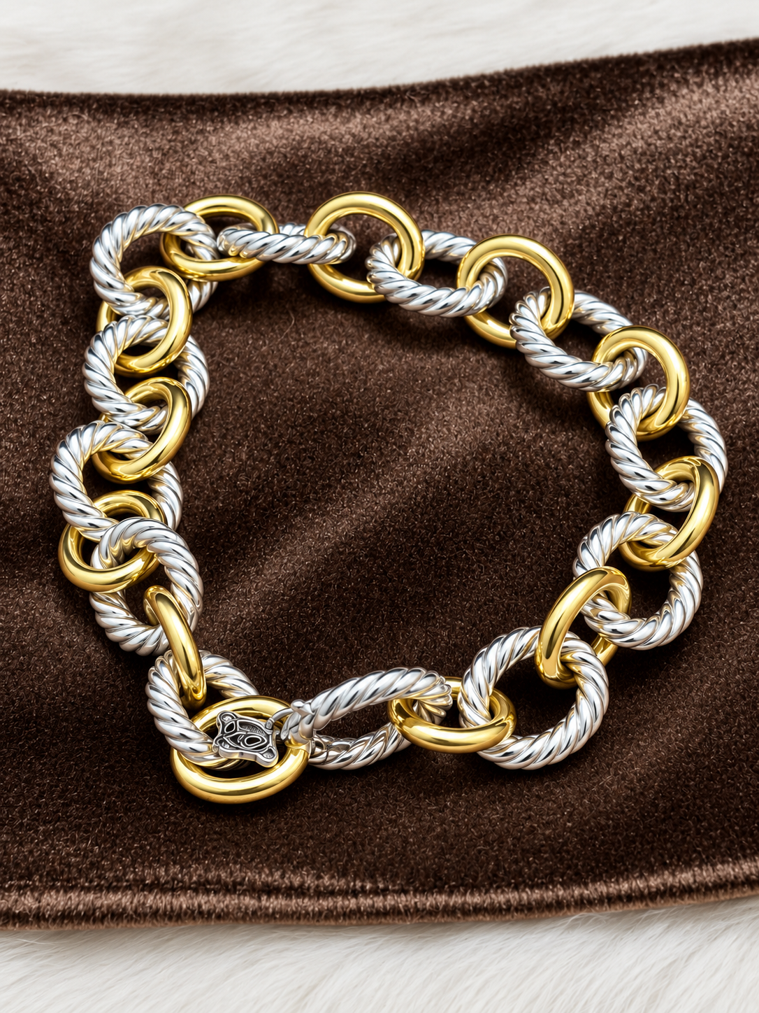 David Yurman Madison two-tone sterling silver and 18K gold bracelet