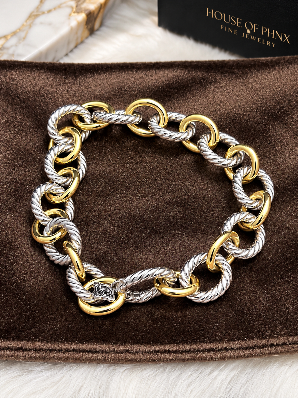 David Yurman Madison bracelet in sterling silver and 18K yellow gold