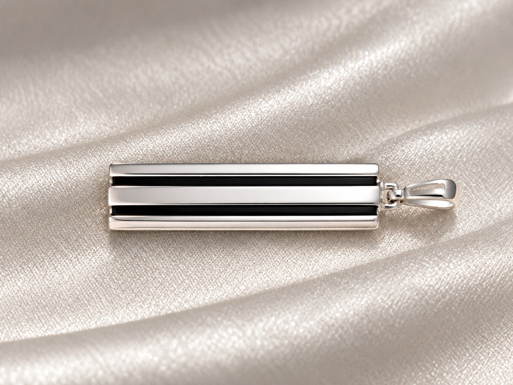 David Yurman men's rectangular pendant, front view