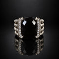 David Yurman Wheaton black onyx ring with diamond accents, size 7