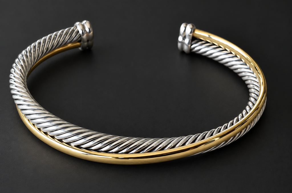 David Yurman crossover cuff, angled view