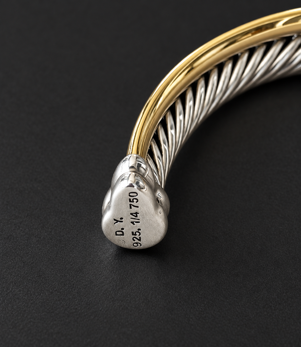 David Yurman crossover cuff hallmark detail