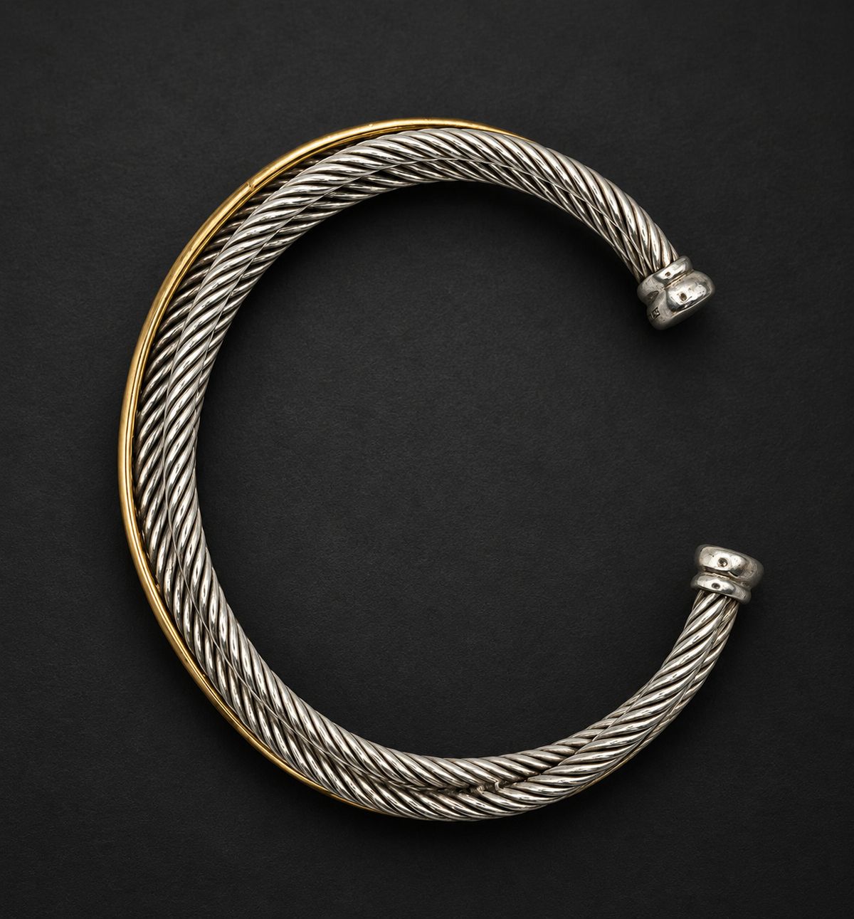 David Yurman crossover cuff, full open front view