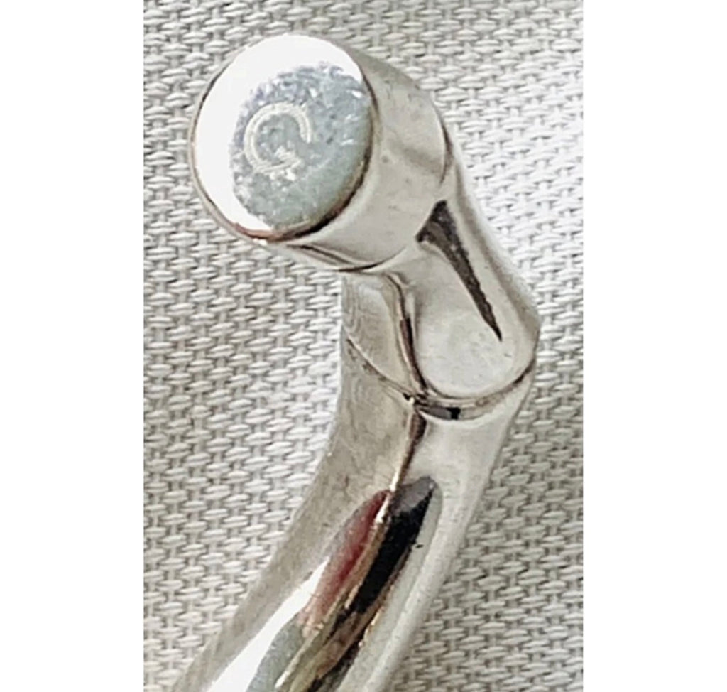 Gucci sterling silver bamboo cuff bracelet — detail view