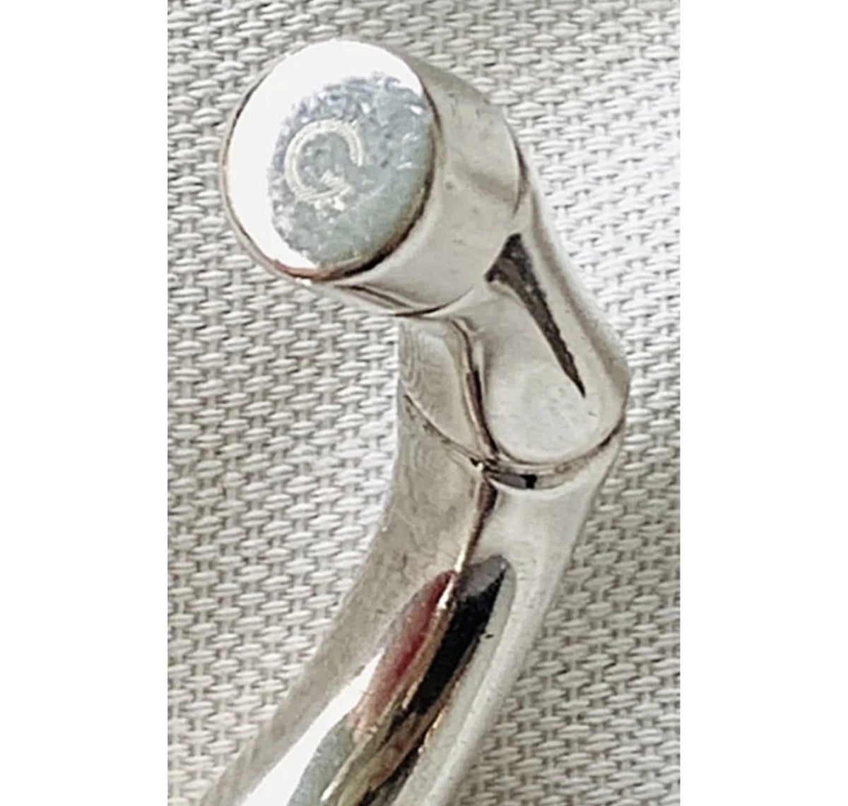 Gucci sterling silver bamboo cuff bracelet — detail view